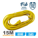 A-LINE EXTENSION LEAD YELLOW HEAVY DUTY 10A/240V 15M SAA