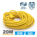 A-LINE EXTENSION LEAD YELLOW HEAVY DUTY 10A/240V 20M SAA