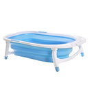 Baby Bath Tub Infant Toddlers Foldable Bathtub Folding Safety Bathing ShowerBlue