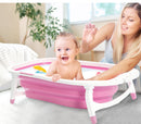 Baby Bath Tub Infant Toddlers Foldable Bathtub Folding Safety Bathing ShowerPink
