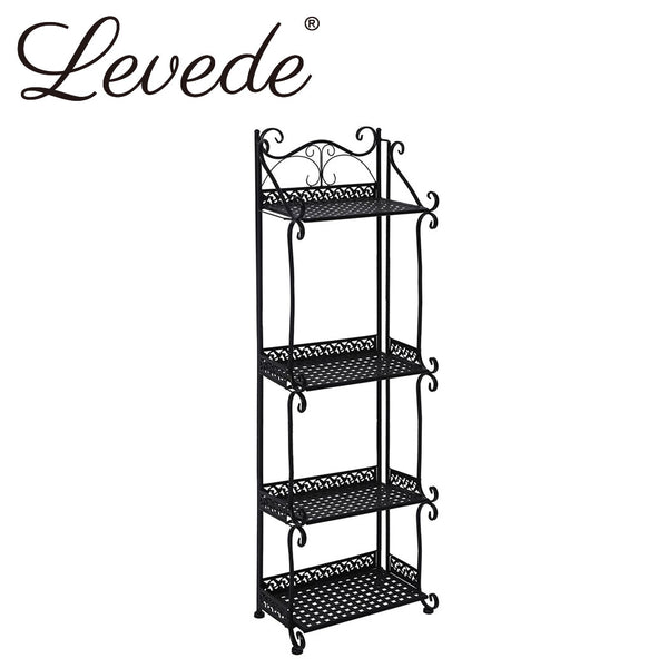 Levede Plant Stand 4 Tiers Outdoor Indoor Metal Flower Pots Rack Garden Shelf