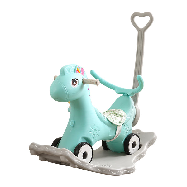 BoPeep Kids 4-in-1 Rocking Horse Toddler Baby Horses Ride On Toy Rocker Green