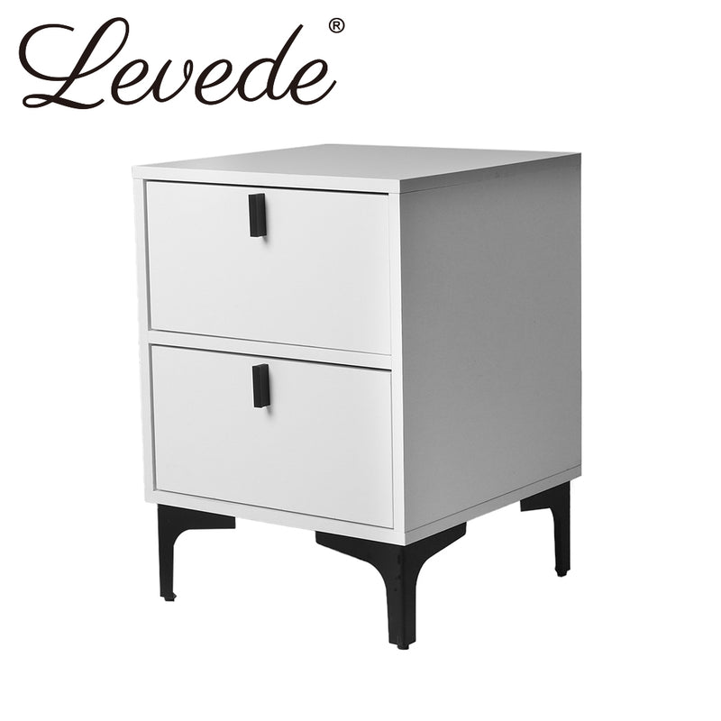 Levede Bedside Tables Side Table Bedroom Nightstand 2 Drawers Storage Cabinet