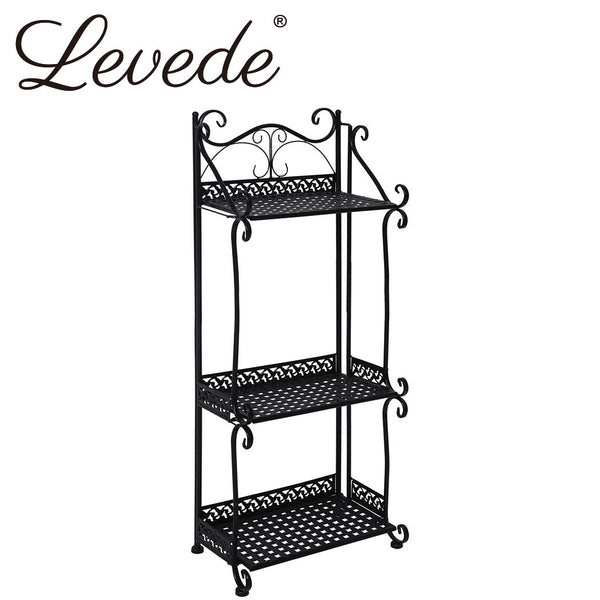 Levede Plant Stand 3 Tiers Outdoor Indoor Metal Flower Pots Rack Garden Shelf