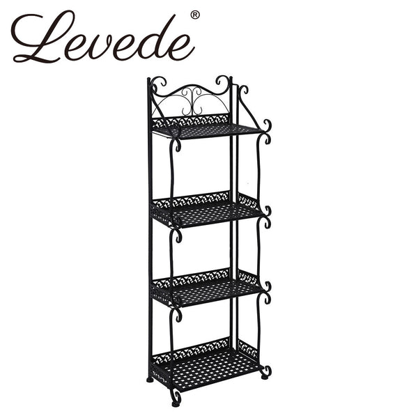 Levede Plant Stand 4 Tiers Outdoor Indoor Metal Flower Pots Rack Garden Shelf