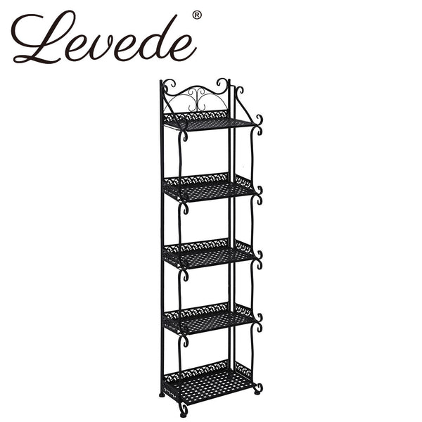 Levede Plant Stand 5 Tiers Outdoor Indoor Metal Flower Pots Rack Garden Shelf