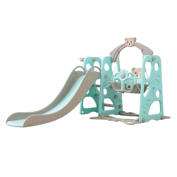 BoPeep Kids Slide Swing Basketball Ring Activity Center Toddlers Play Set Blue