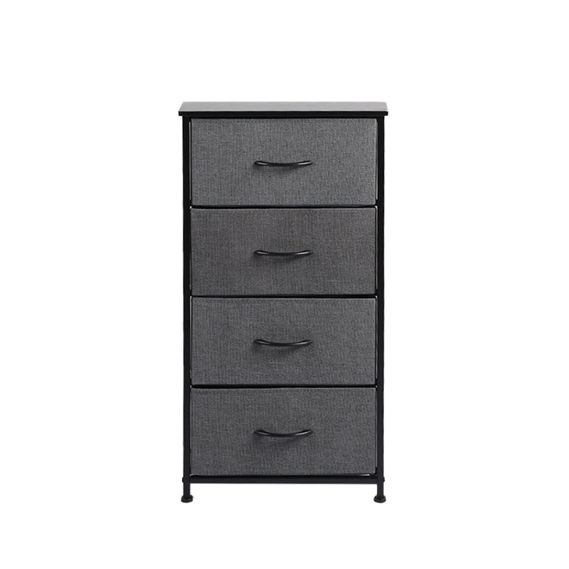 Levede Storage Cabinet Tower Chest of Drawers Dresser Tallboy 4 Drawer Dark Grey