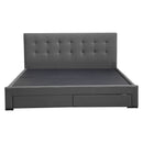 Levede Bed Frame King Fabric With Drawers Storage Wooden Mattress Grey