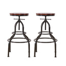 Levede 4x Industrial Bar Stools Kitchen Stool Wooden Barstools Swivel Chair