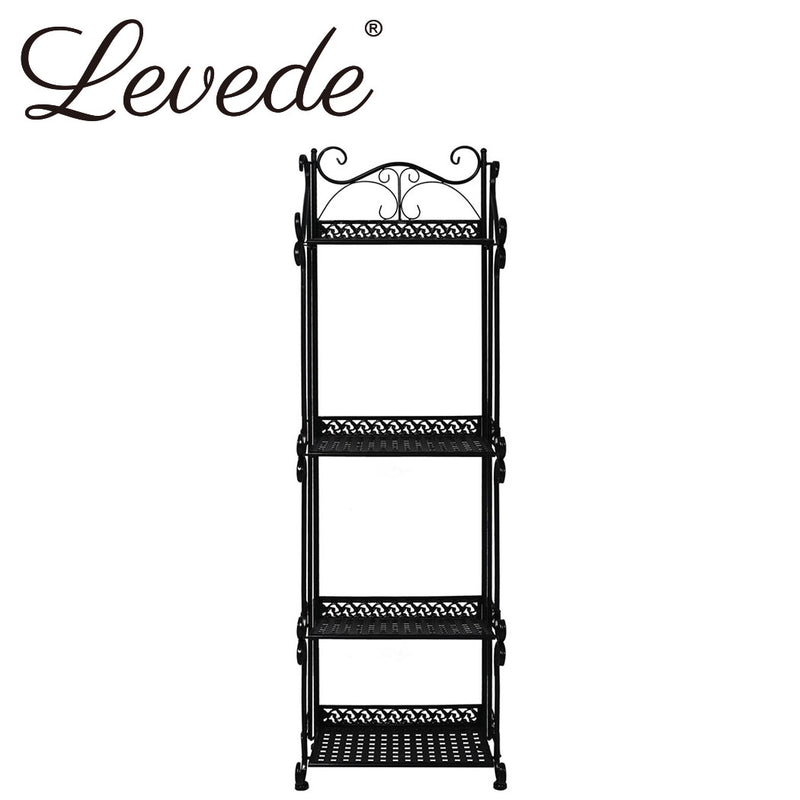 Levede Plant Stand 4 Tiers Outdoor Indoor Metal Flower Pots Rack Garden Shelf