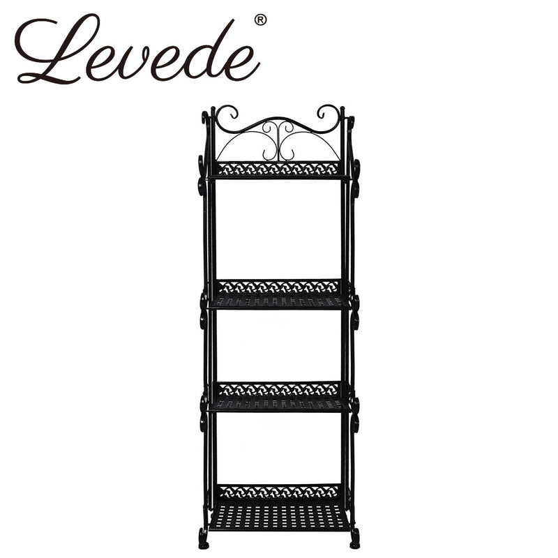 Levede Plant Stand 4 Tiers Outdoor Indoor Metal Flower Pots Rack Garden Shelf