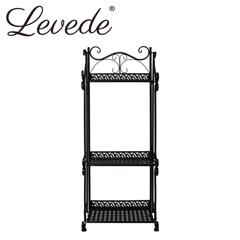 Levede Plant Stand 3 Tiers Outdoor Indoor Metal Flower Pots Rack Garden Shelf