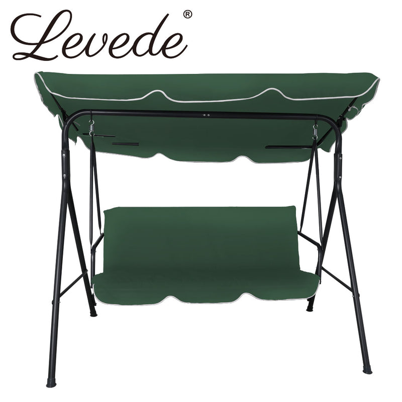 Levede Swing Chair Hammock Outdoor Furniture Garden Canopy Cushion Bench Green