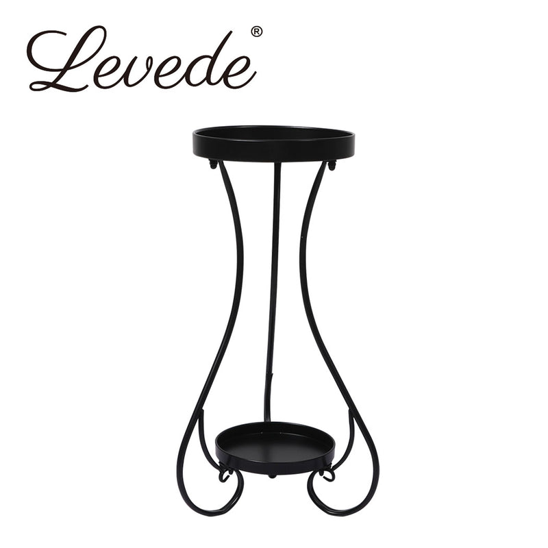 Levede Plant Stand 2 Tiers Outdoor Indoor Metal Flower Pots Rack Garden Shelf