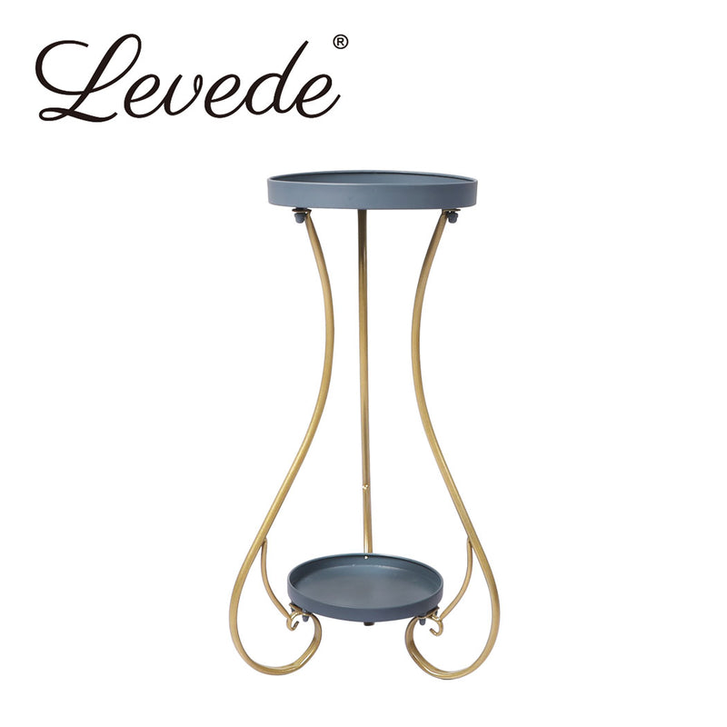 Levede Plant Stand 2 Tiers Outdoor Indoor Metal Flower Pots Rack Garden Shelf