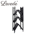 Levede Foldable Storage Shelf Display Rack Bookshelf Bookcase Wheel Collapsible