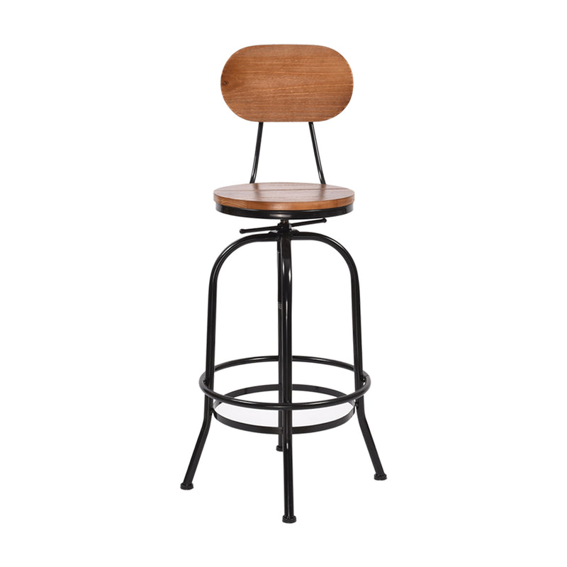 Levede Industrial Bar Stools Kitchen Stool Wooden Barstools Swivel Vintage Chair