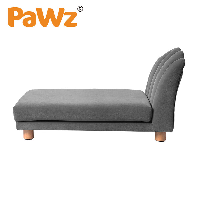 PaWz Luxury Pet Sofa Chaise Lounge Sofa Bed Cat Dog Beds Couch Sleeper Soft Grey