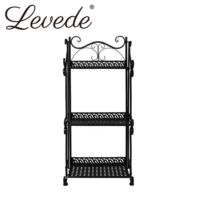 Levede Plant Stand 3 Tiers Outdoor Indoor Metal Flower Pots Rack Garden Shelf