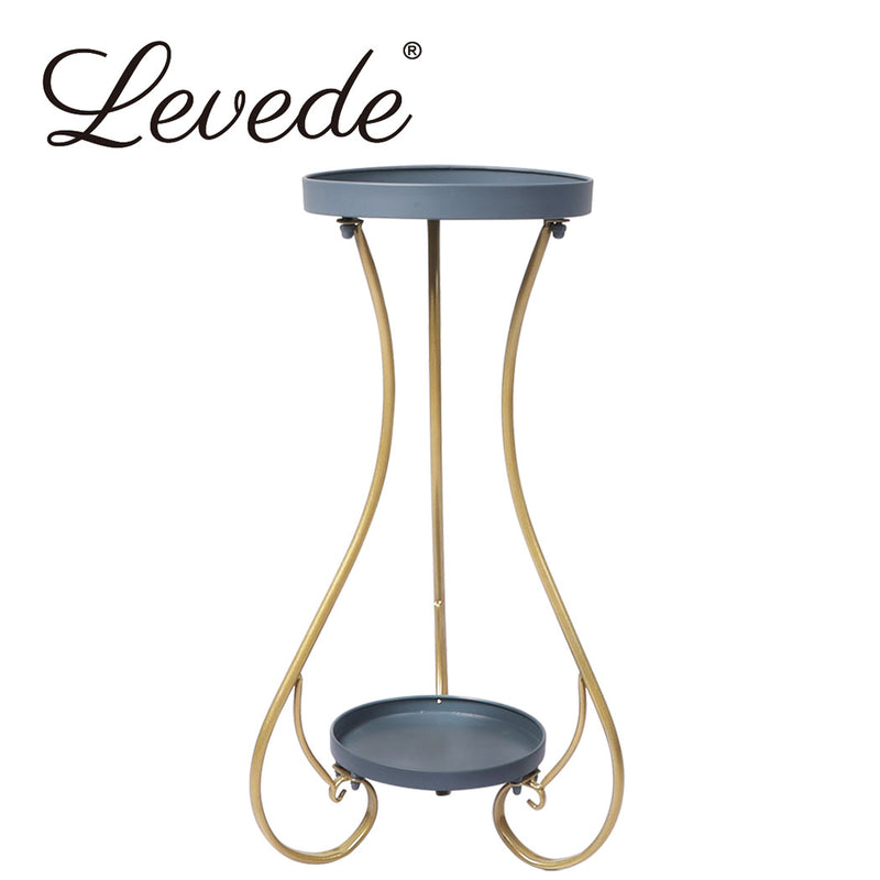 Levede Plant Stand 2 Tiers Outdoor Indoor Metal Flower Pots Rack Garden Shelf