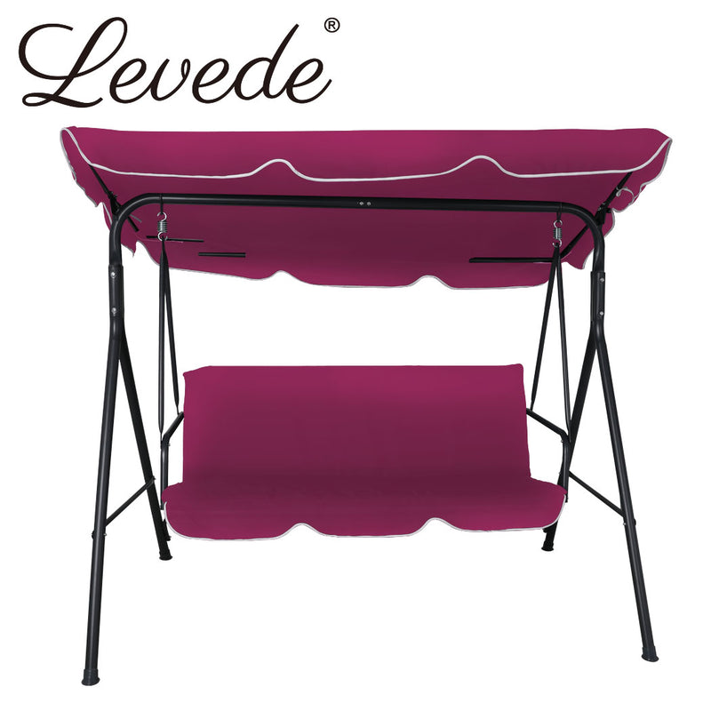 Levede Swing Chair Hammock Outdoor Furniture Garden Canopy Cushion Bench Red