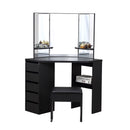 Levede Dressing Table Stool Mirror Jewellery Organiser Makeup Cabinet 5 Drawers