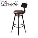 Levede 4x Industrial Bar Stools Kitchen Stool PU Leather Barstools Chairs