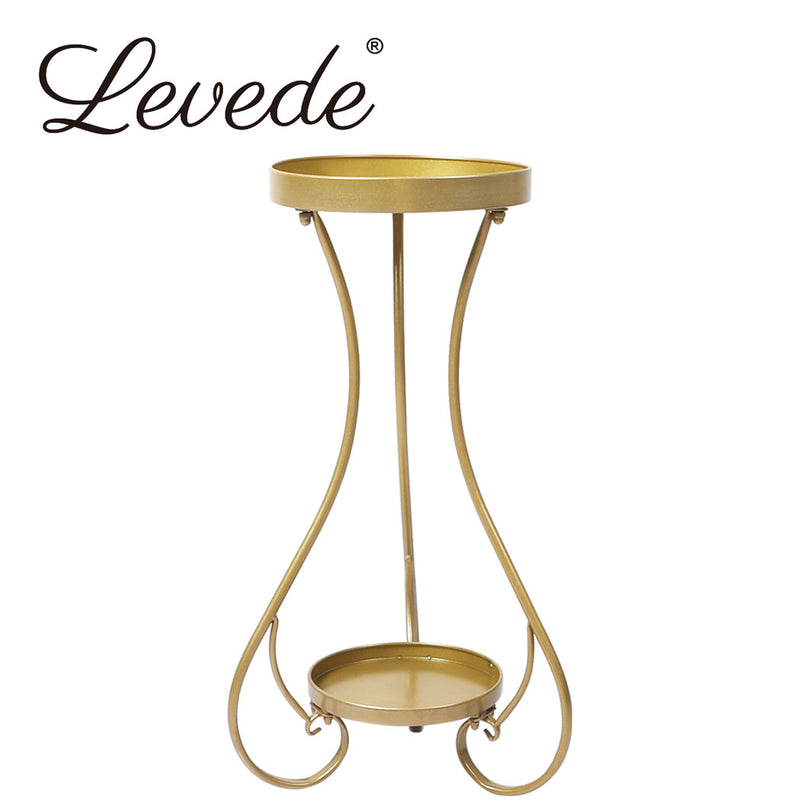 Levede Plant Stand 2 Tiers Outdoor Indoor Metal Flower Pots Rack Garden Shelf