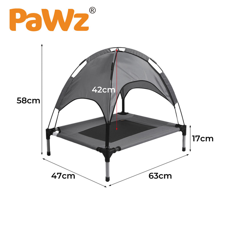 PaWz Pet Trampoline Bed Dog Cat Elevated Hammock With Canopy Raised Heavy Duty S