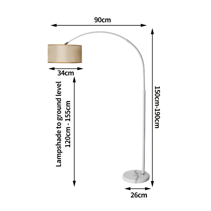 Modern LED Floor Lamp Reading Light Free Standing Height Adjustable Marble Base