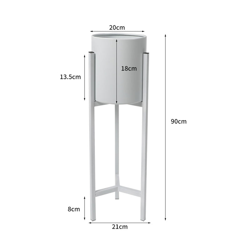 Plant Stand Garden Planter Metal Flower Pot Rack Corner Shelving Indoor Outdoor Large White