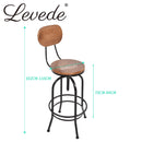 Levede 4x Industrial Bar Stools Kitchen Stool Wooden Barstools Swivel Vintage