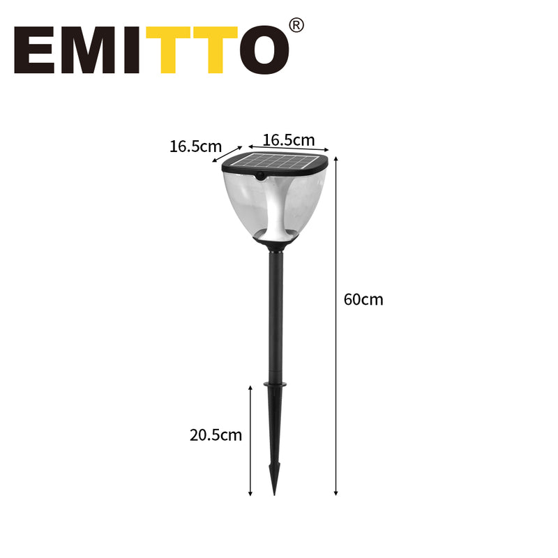 EMITTO Solar Powered LED Garden Light Pathway Landscape Lawn Lamp Patio 60cm