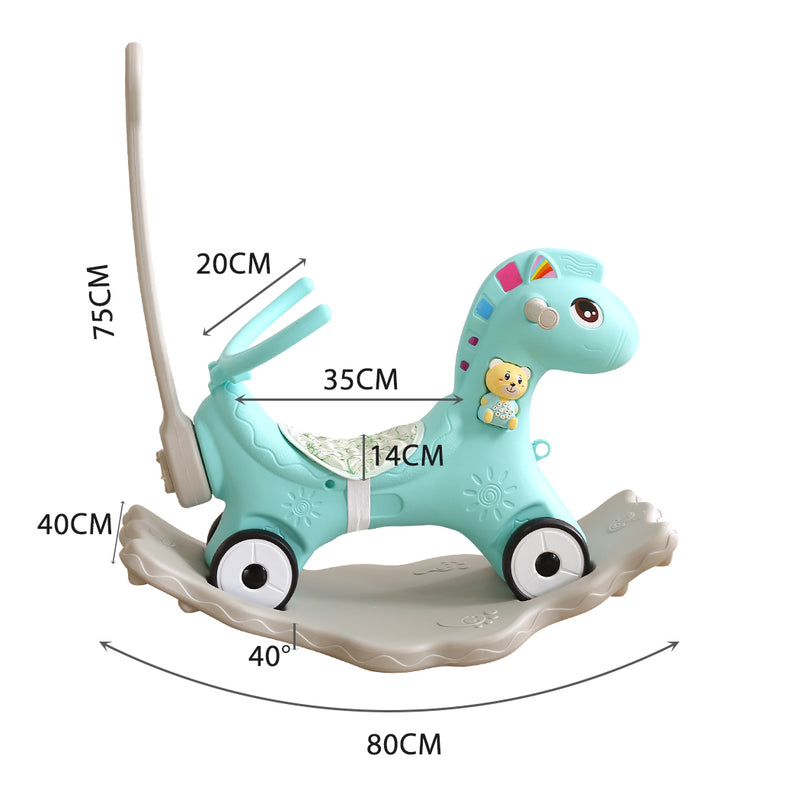 BoPeep Kids 4-in-1 Rocking Horse Toddler Baby Horses Ride On Toy Rocker Green