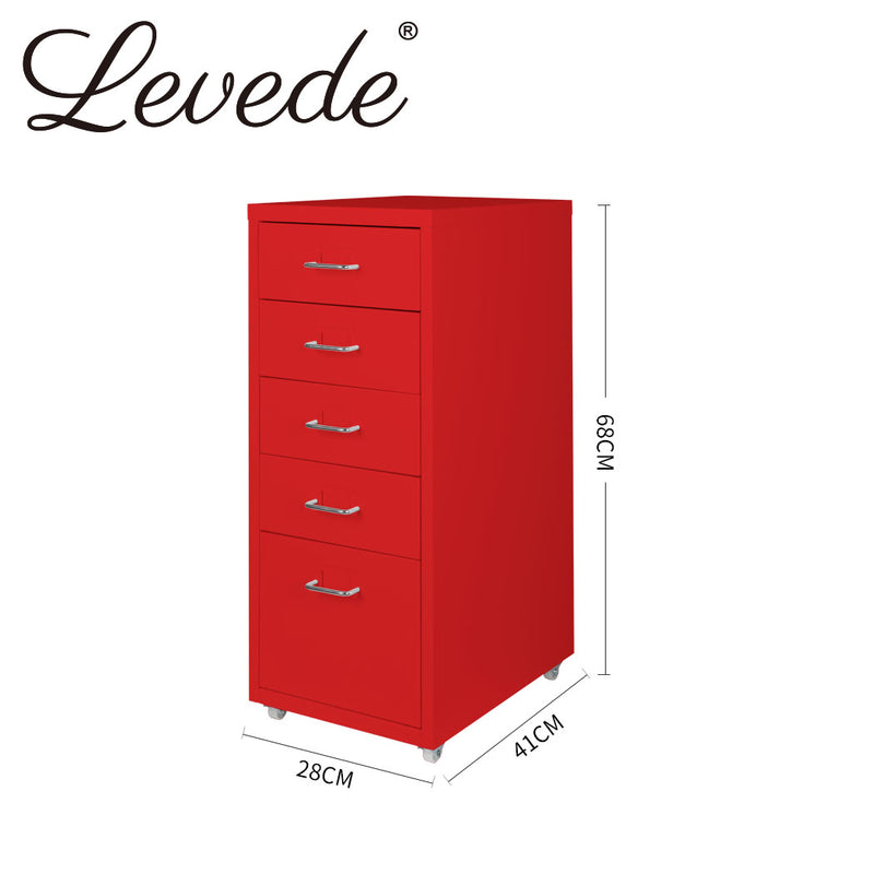 Levede Filing Cabinet Files Storage Cabinets Steel Rack Home Office 5 Drawer