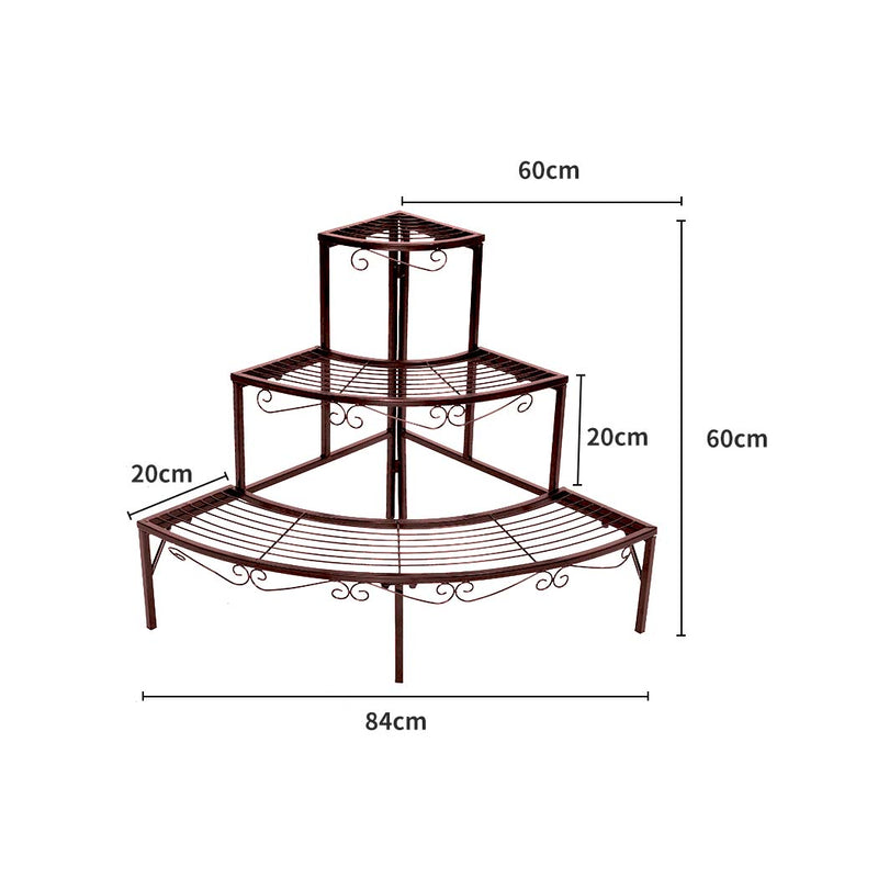 Levede Plant Stand Outdoor Indoor Metal Flower Pots Rack Corner Planter Shelf