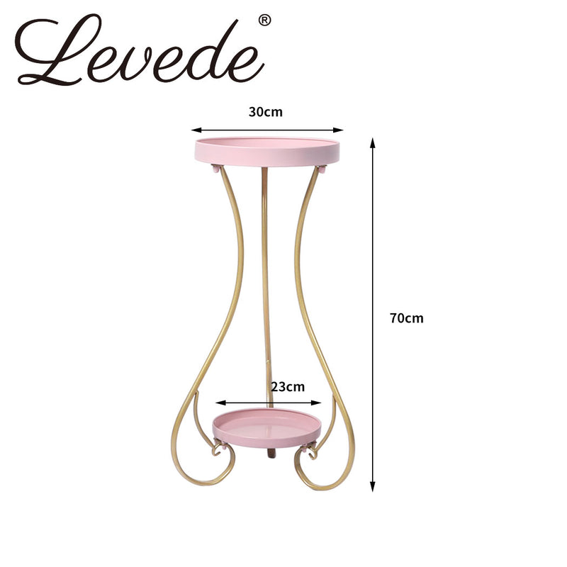 Levede Plant Stand 2 Tiers Outdoor Indoor Metal Flower Pots Rack Garden Shelf