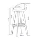 4x Levede Leather Swivel Bar Stool Kitchen Stool Dining Chair Barstools Cream