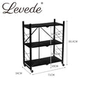 Levede Foldable Storage Shelf Display Rack Bookshelf Bookcase Wheel Collapsible