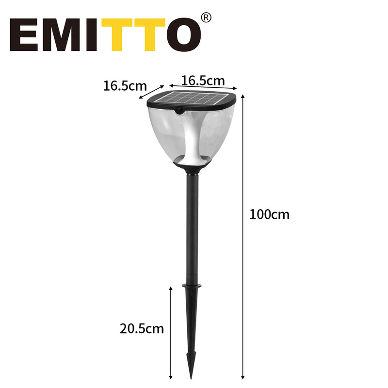 EMITTO Solar Powered LED Garden Light Pathway Landscape Lawn Lamp Patio 100cm