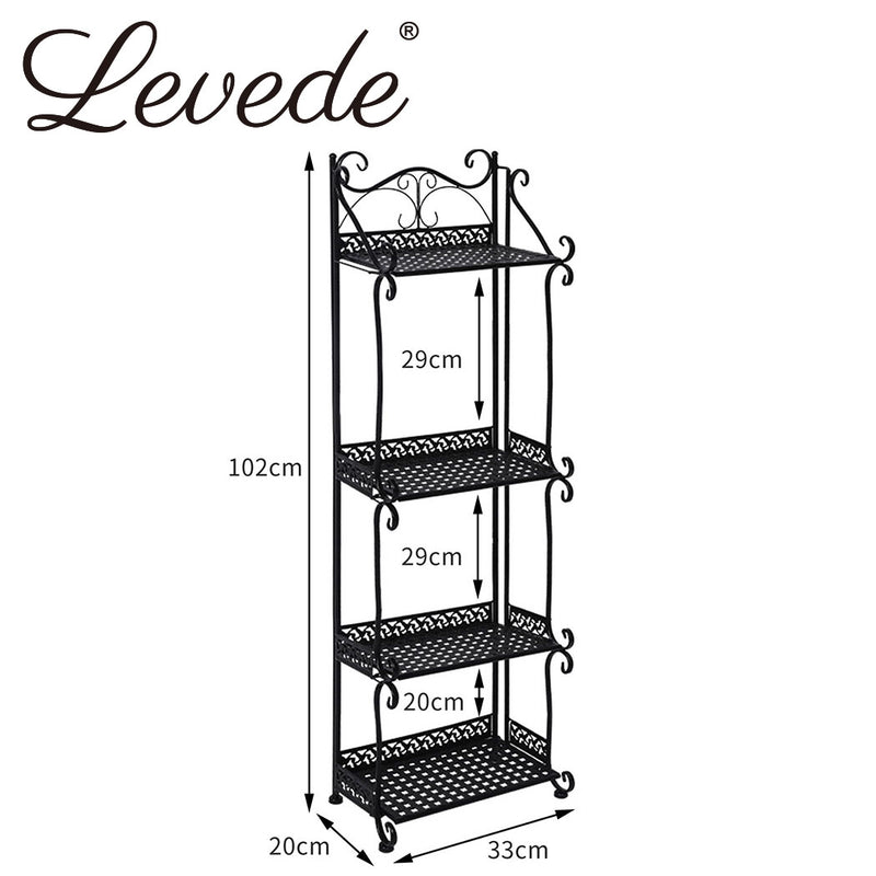 Levede Plant Stand 4 Tiers Outdoor Indoor Metal Flower Pots Rack Garden Shelf