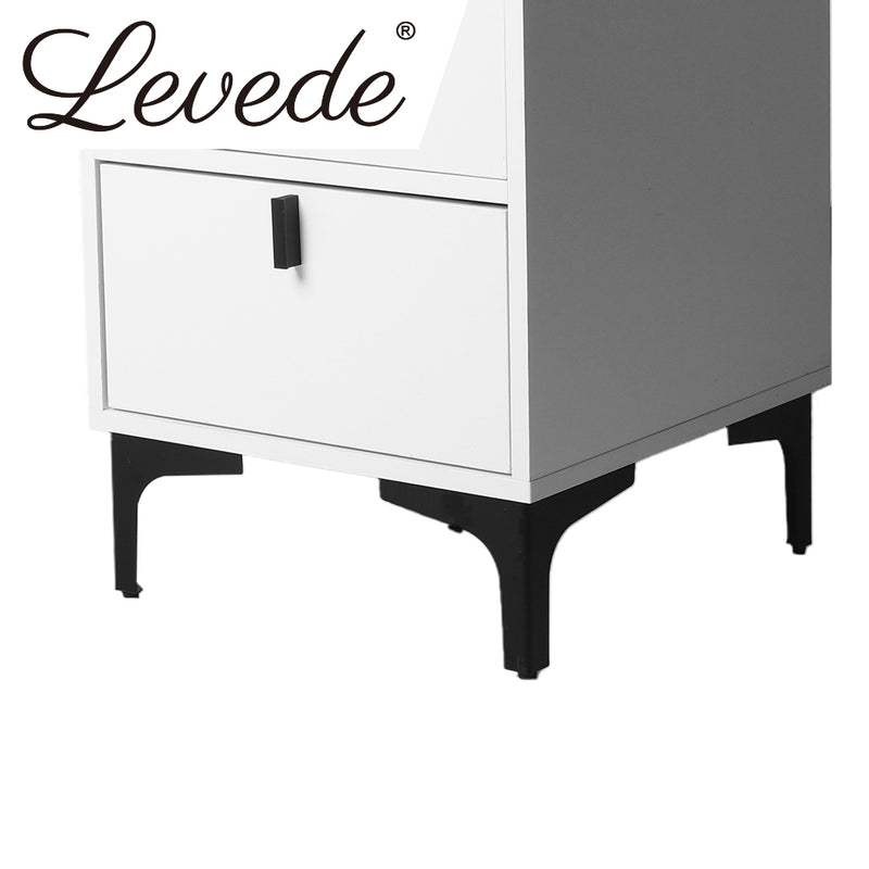 Levede Bedside Tables Side Table Bedroom Nightstand 2 Drawers Storage Cabinet