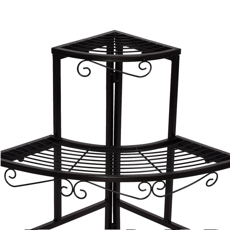 Levede Outdoor Indoor Pot Plant Stand Garden Metal 3 Tier Planter Corner Shelf