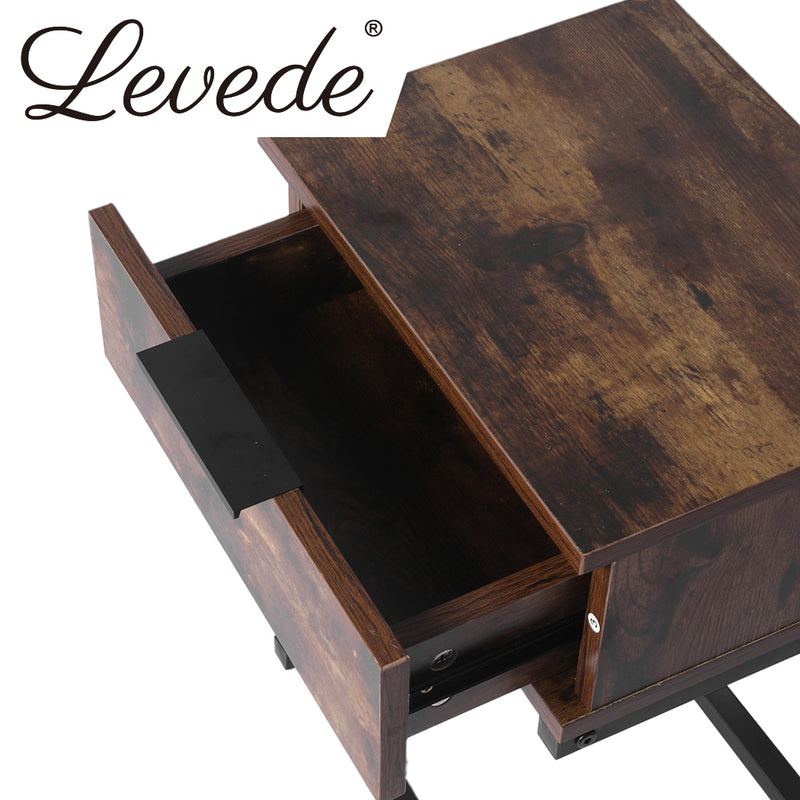 Levede Bedside Tables Drawers Side Table Wood Nightstand Storage Cabinet Unit