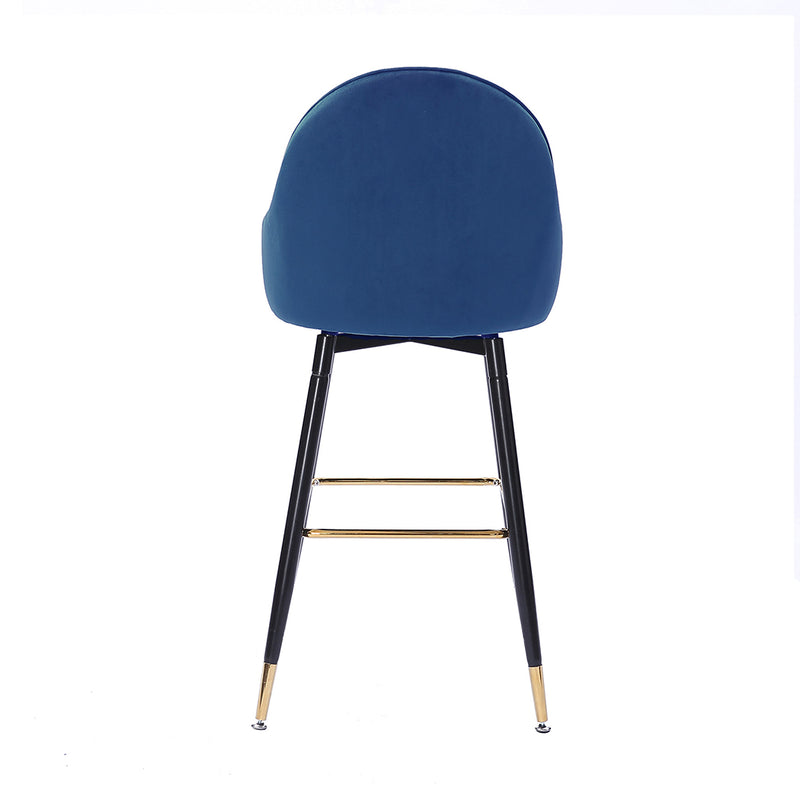 Levede 2x Bar Stools Stool Kitchen Chairs Swivel Velvet Barstools Vintage Blue