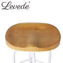 Levede Industrial Bar Stools Kitchen Stool Wooden Barstools Swivel Chair White