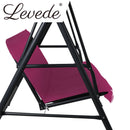Levede Swing Chair Hammock Outdoor Furniture Garden Canopy Cushion Bench Red