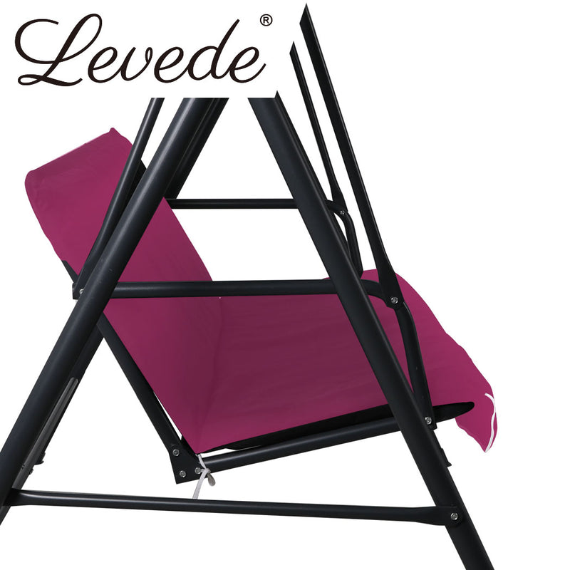 Levede Swing Chair Hammock Outdoor Furniture Garden Canopy Cushion Bench Red