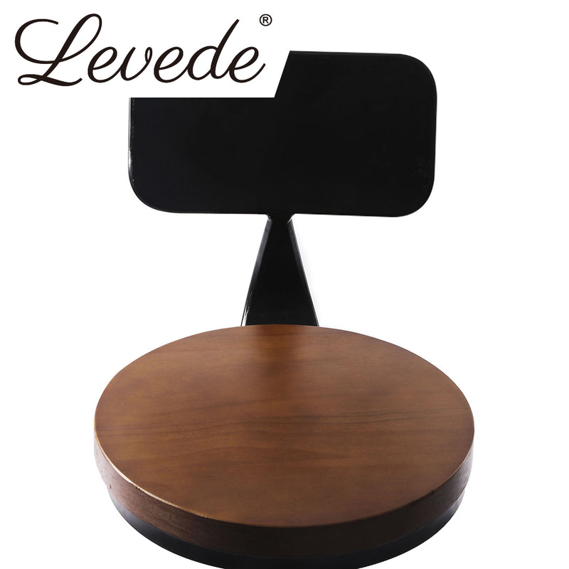 Levede 4x Industrial Bar Stools Chairs Kitchen Stool Wooden Barstools Swivel